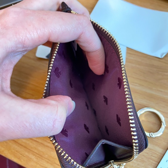 Kate Spade Cameron Medium Zip Card Holder Saffiano Leather Chocolate (020) - Picture 4 of 5